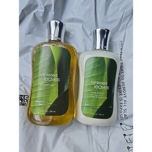 Bath & Body Works RAINKISSED LEAVES Shower Gel 10FL Oz and Lotion 8 FL oz. Rare